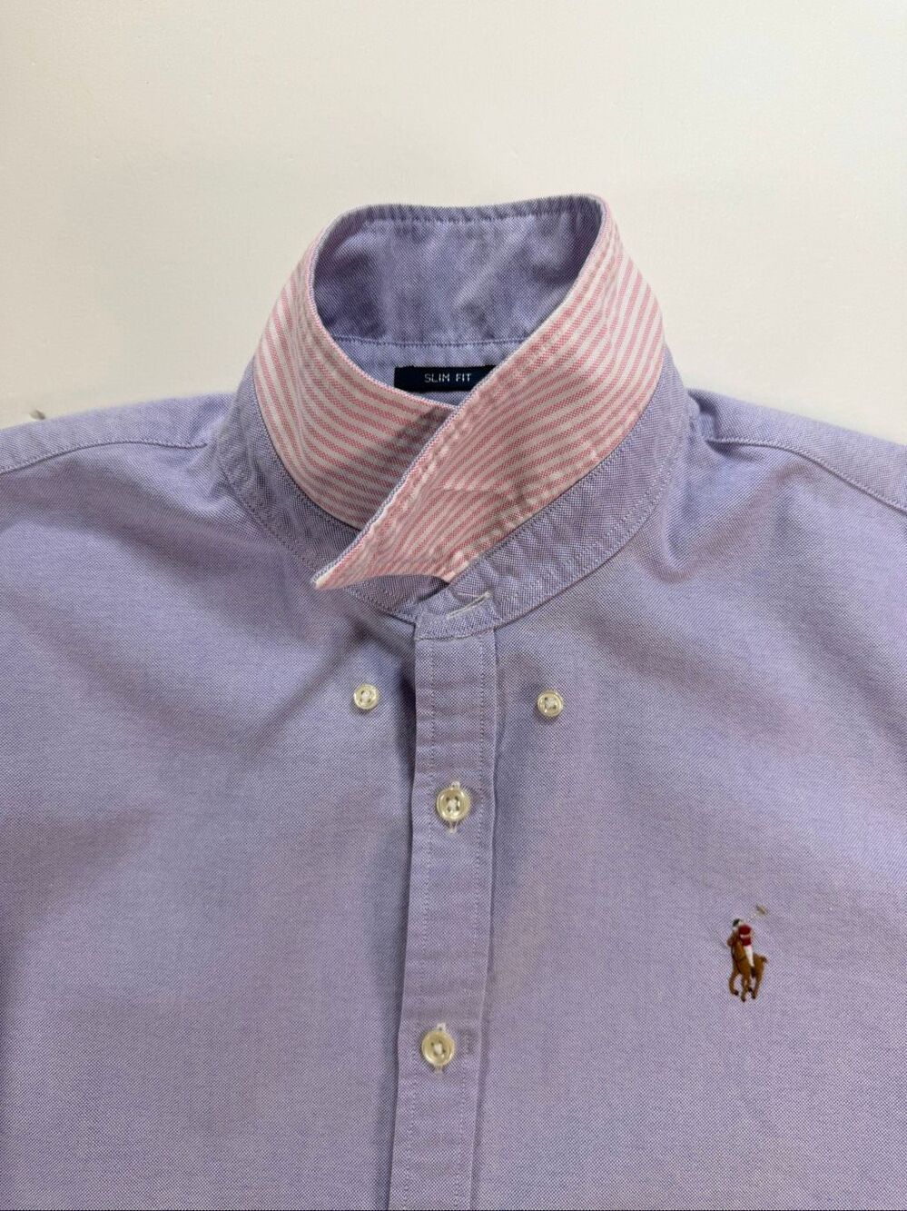 Ralph Lauren Sport Women’s Size 14 Purple Oxford Shirt Slim Fit Cotton Pony Logo - Picture 4 of 9